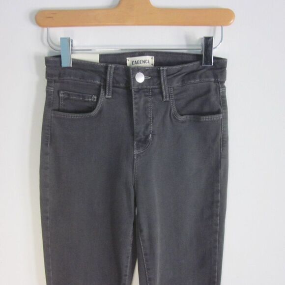 L'Agence Paris Womens Margot High Rise Skinny Style Jeans Size 24 Charcoal Wash - Picture 7 of 10